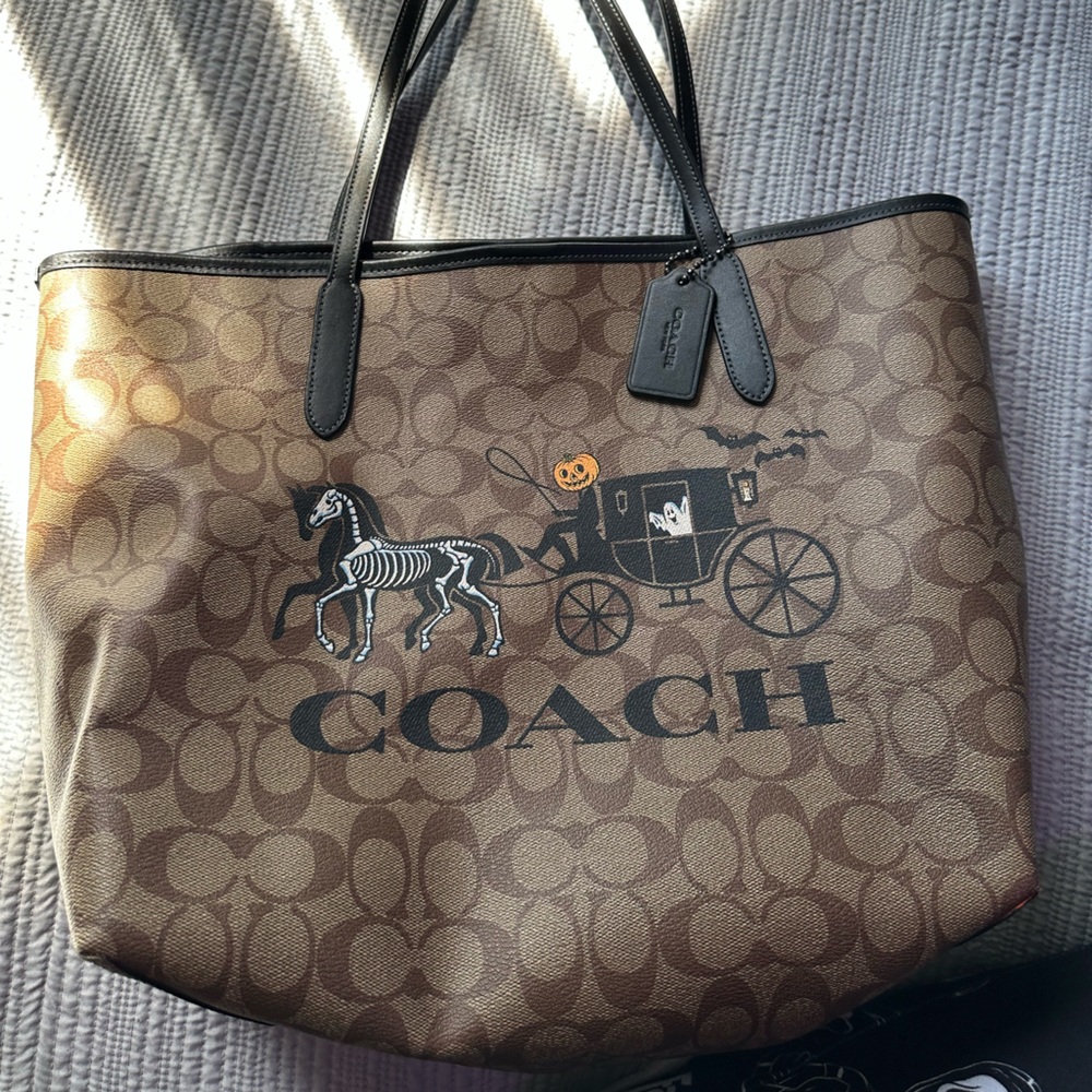 Coach City Tote with Halloween Carriage Design